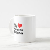 Mijn hart behoort tot Hudson Koffiemok (Voorkant links)