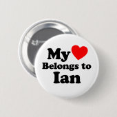 Mijn hart behoort tot Ian Ronde Button 5,7 Cm (Voorkant /achterkant)