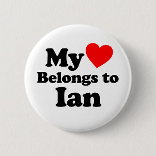 Mijn hart behoort tot Ian Ronde Button 5,7 Cm