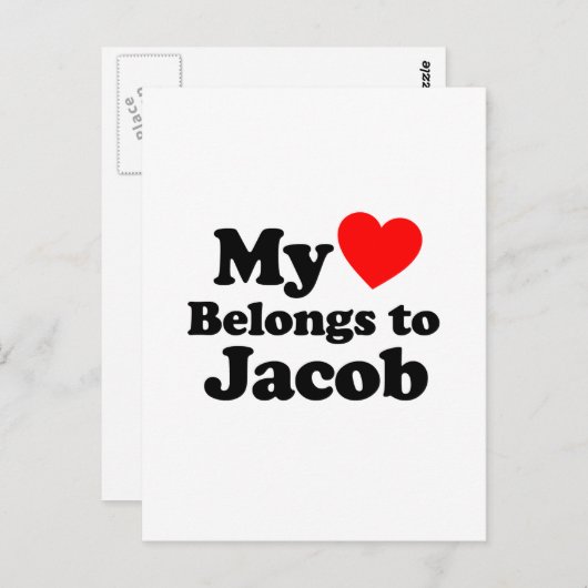 Mijn hart behoort tot Jacob Briefkaart (Voorkant / Achterkant)