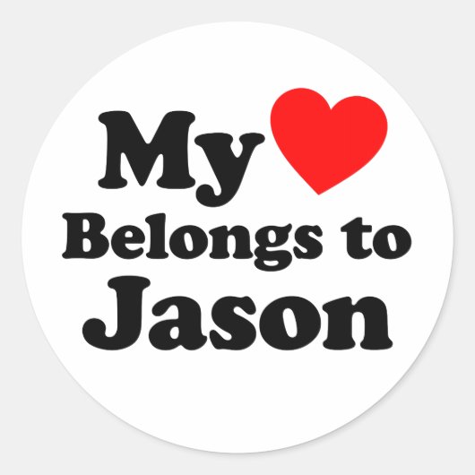 Mijn hart behoort tot Jason Ronde Sticker (Voorkant)