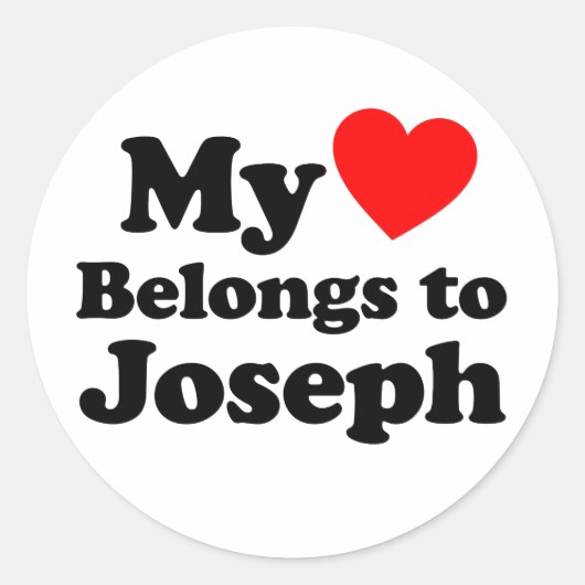 Mijn hart behoort tot Joseph Ronde Sticker (Voorkant)