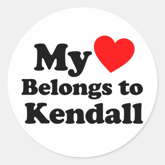 Mijn hart behoort tot Kendall Ronde Sticker (Voorkant)