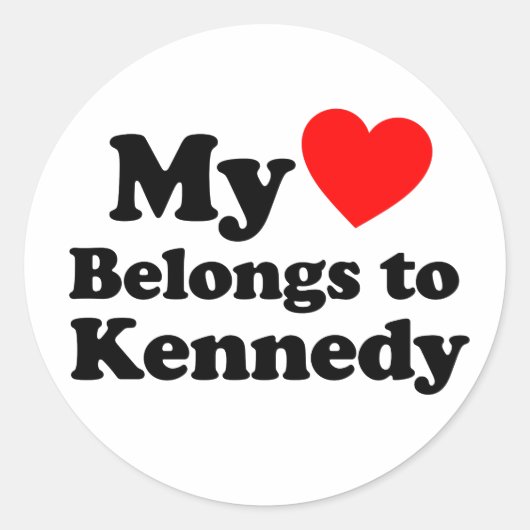 Mijn Hart behoort tot Kennedy Ronde Sticker (Voorkant)