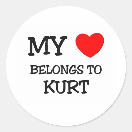 Mijn hart behoort tot Kurt Ronde Sticker (Voorkant)
