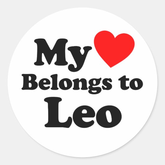 Mijn hart behoort tot Leo Ronde Sticker (Voorkant)