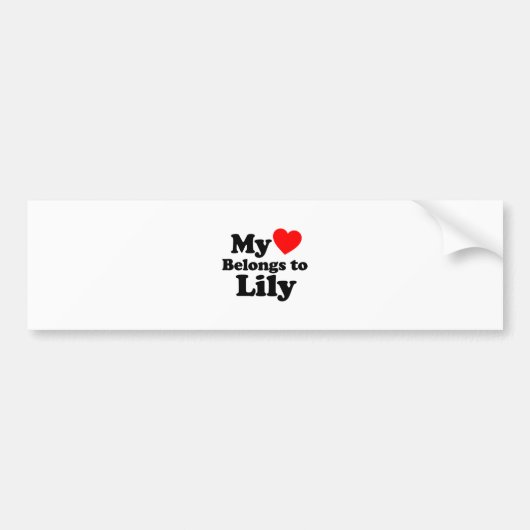 Mijn hart behoort tot Lily Bumpersticker (Voorkant)