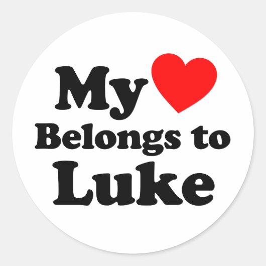 Mijn hart behoort tot Luke Ronde Sticker (Voorkant)