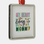 Mijn hart behoort tot mama metalen ornament (Rechts)