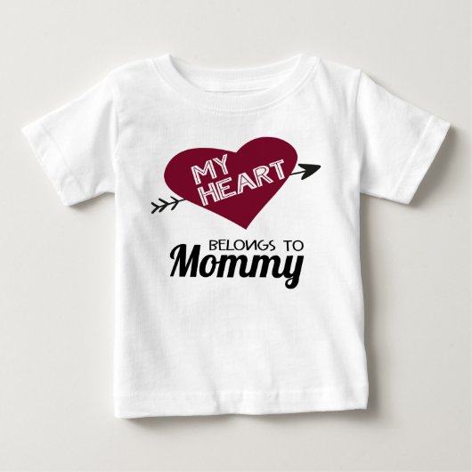 Mijn hart behoort tot mama wit met rood hart (Voorkant)