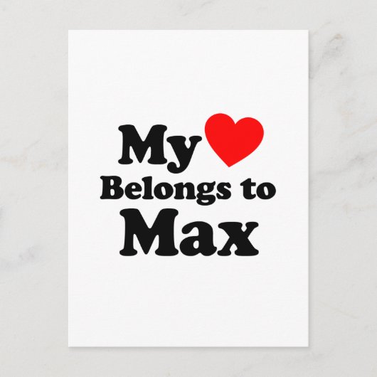 Mijn hart behoort tot Max Briefkaart (Voorkant)