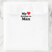 Mijn hart behoort tot Max Ronde Sticker (Tas)