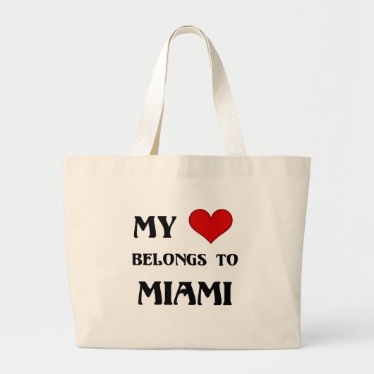 Mijn hart behoort tot Miami Grote Tote Bag (Voorkant)