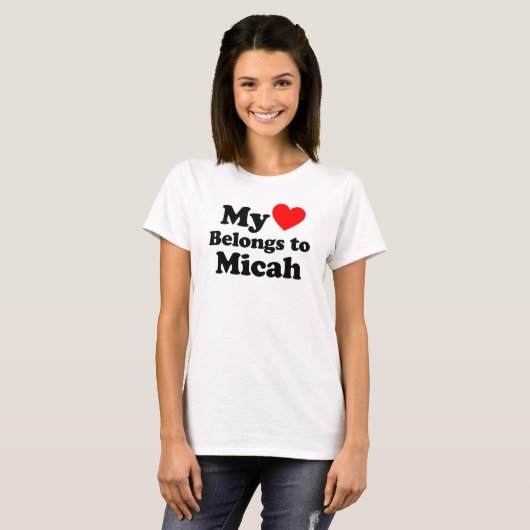 Mijn hart behoort tot Micah T-shirt (Voorkant volledig)