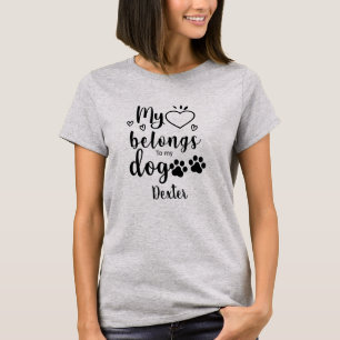 Mijn hart behoort tot mijn hond die zich personali t-shirt