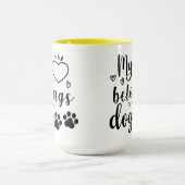 Mijn hart behoort tot mijn hond mok (Midden)