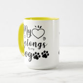 Mijn hart behoort tot mijn hond mok (Voorkant links)