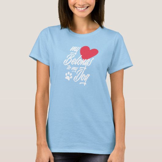 Mijn hart behoort tot mijn hond Valentijn | T-Shir T-shirt (Voorkant)