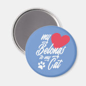Mijn hart behoort tot mijn kat-Valentijn | Magneet (Voorkant / Achterkant)