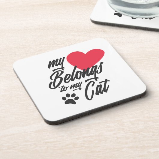 Mijn hart behoort tot mijn kat-Valentijn | ONDERZE Bier Onderzetter (Linkerzijde)