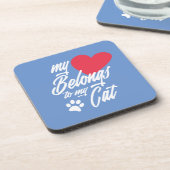 Mijn hart behoort tot mijn kat-Valentijn | ONDERZE Bier Onderzetter (Linkerzijde)