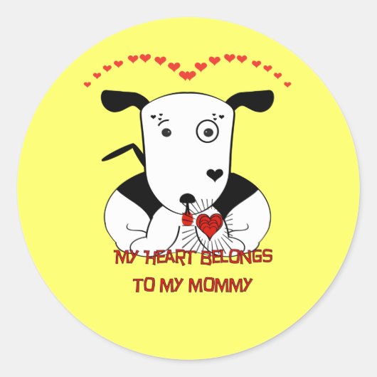 Mijn hart behoort tot mijn mama ronde sticker (Voorkant)