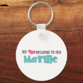 Mijn hart behoort tot mijn marine sleutelhanger (Voorkant)