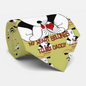 Mijn hart behoort tot mijn vader stropdas (Opgerold)