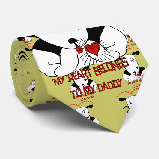 Mijn hart behoort tot mijn vader stropdas (Opgerold)