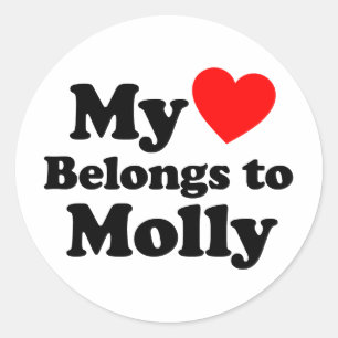 Mijn hart behoort tot Molly Ronde Sticker