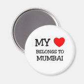 Mijn hart behoort tot MUMBAI Magneet (Voorkant / Achterkant)