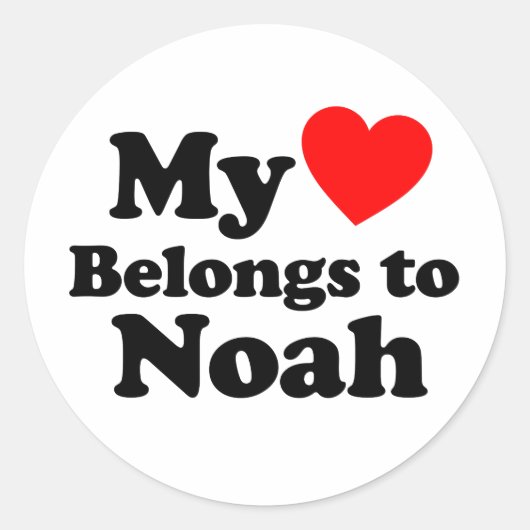 Mijn hart behoort tot Noah Ronde Sticker (Voorkant)