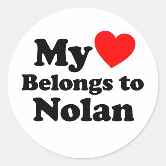 Mijn hart behoort tot Nolan Ronde Sticker (Voorkant)