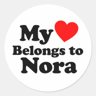 Mijn hart behoort tot Nora Ronde Sticker