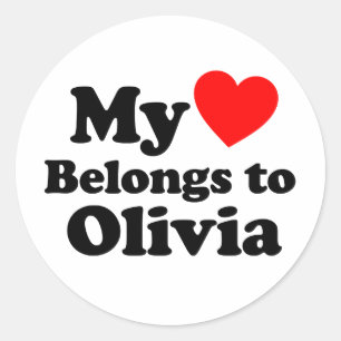 Mijn hart behoort tot Olivia Ronde Sticker
