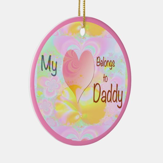 Mijn hart behoort tot papa Holiday Keramisch Ornament (Rechts)