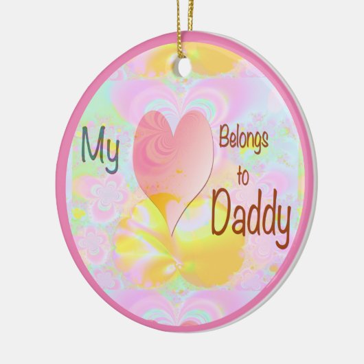 Mijn hart behoort tot papa Holiday Keramisch Ornament (Links)