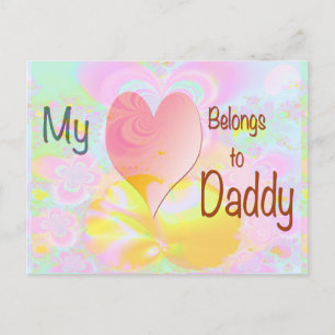 Mijn hart behoort tot papa (pastelachtergrond) briefkaart