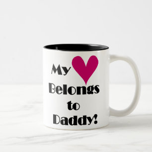 Mijn hart behoort tot papa tweekleurige koffiemok