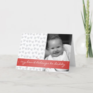 mijn hart behoort tot papaharten met rood lint kaart