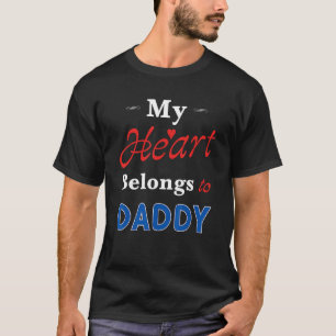 Mijn hart behoort tot papa's pasgeboren Baby vader T-shirt