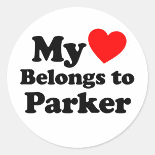 Mijn hart behoort tot Parker Ronde Sticker