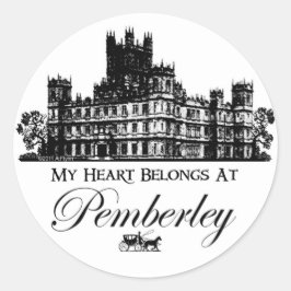 Mijn hart behoort tot Pemberley Ronde Sticker
