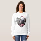 Mijn hart behoort tot Pitbull hond aangepaste foto Trui (Voorkant volledig)
