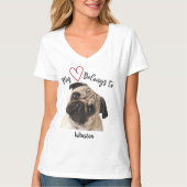 Mijn hart behoort tot Pug T-shirt (Voorkant)
