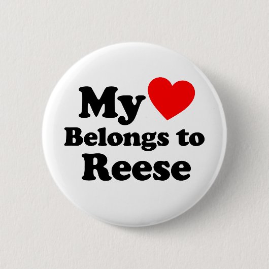 Mijn hart behoort tot Reese Ronde Button 5,7 Cm (Voorkant)