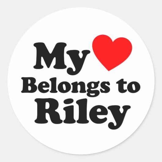 Mijn hart behoort tot Riley Ronde Sticker (Voorkant)