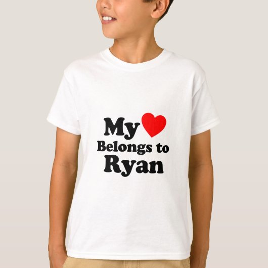 Mijn hart behoort tot Ryan T-shirt (Voorkant)