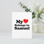 Mijn hart behoort tot Samuel Briefkaart (Staand voorkant)