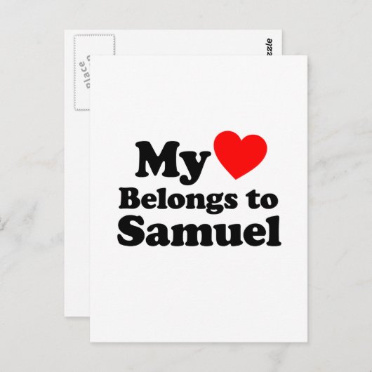 Mijn hart behoort tot Samuel Briefkaart (Voorkant / Achterkant)